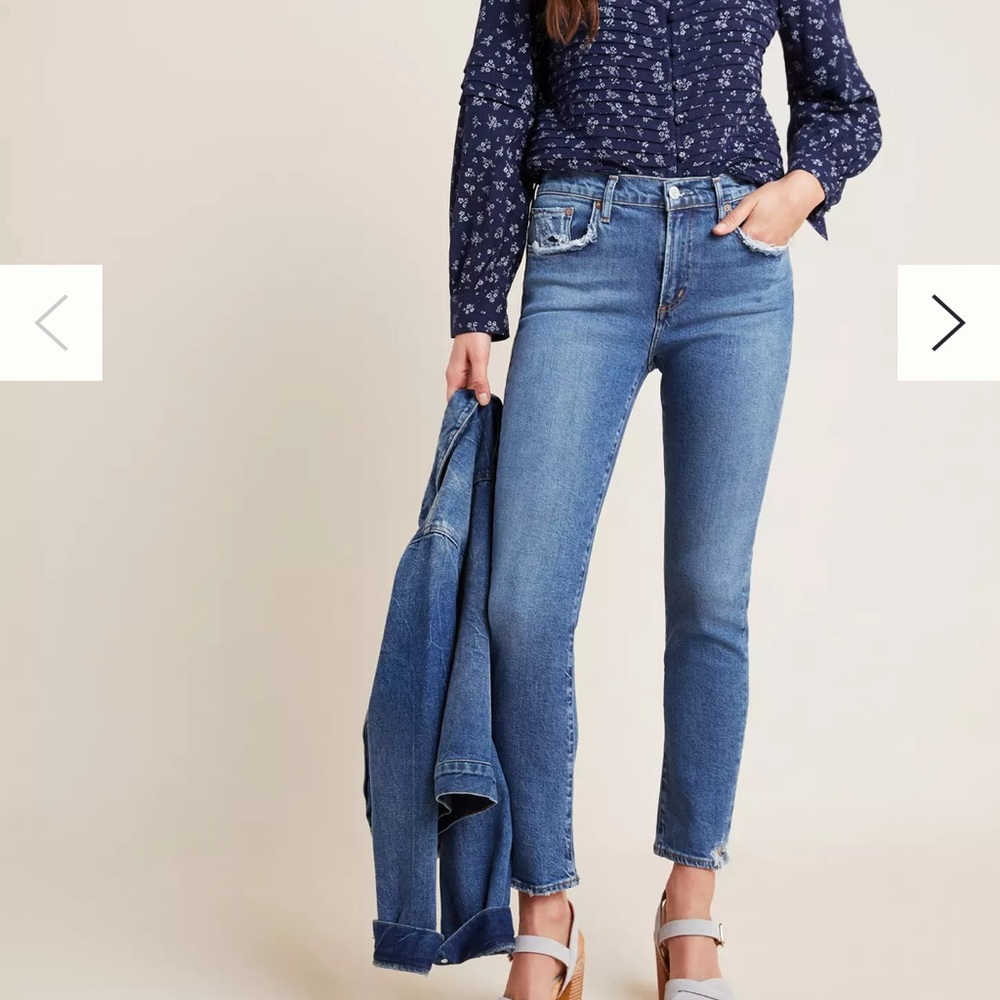 Agolde Blue Straight Leg Jeans Classic Style